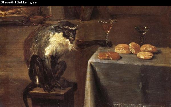 David Teniers Details of Monkeys in a Tavern